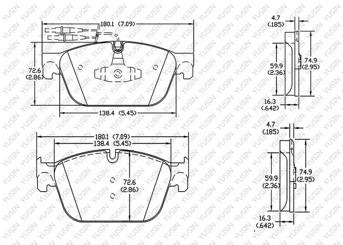 D1966 Front Brake Pad