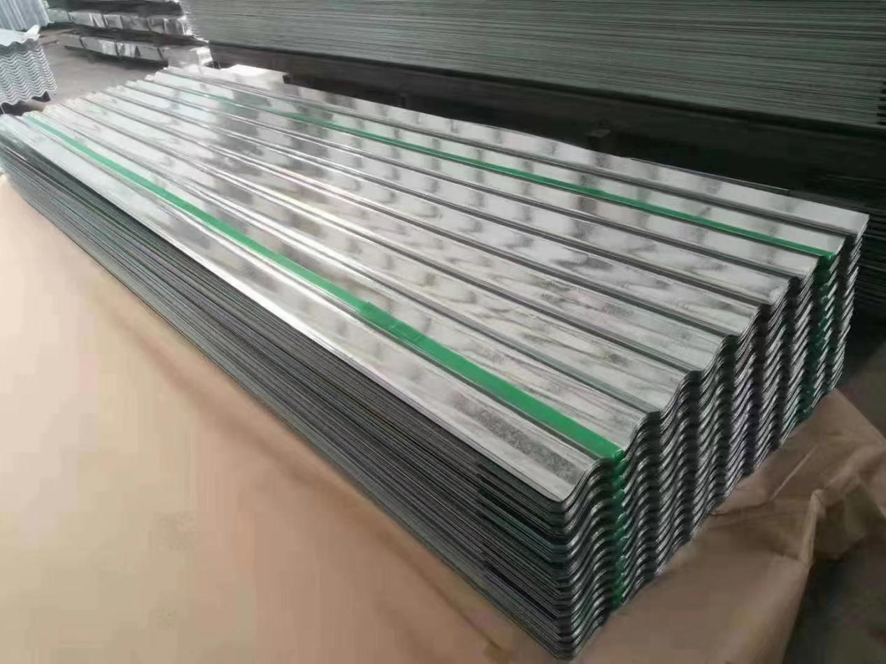 Zinc coated corrugated metal roofing sheets are being shipped
