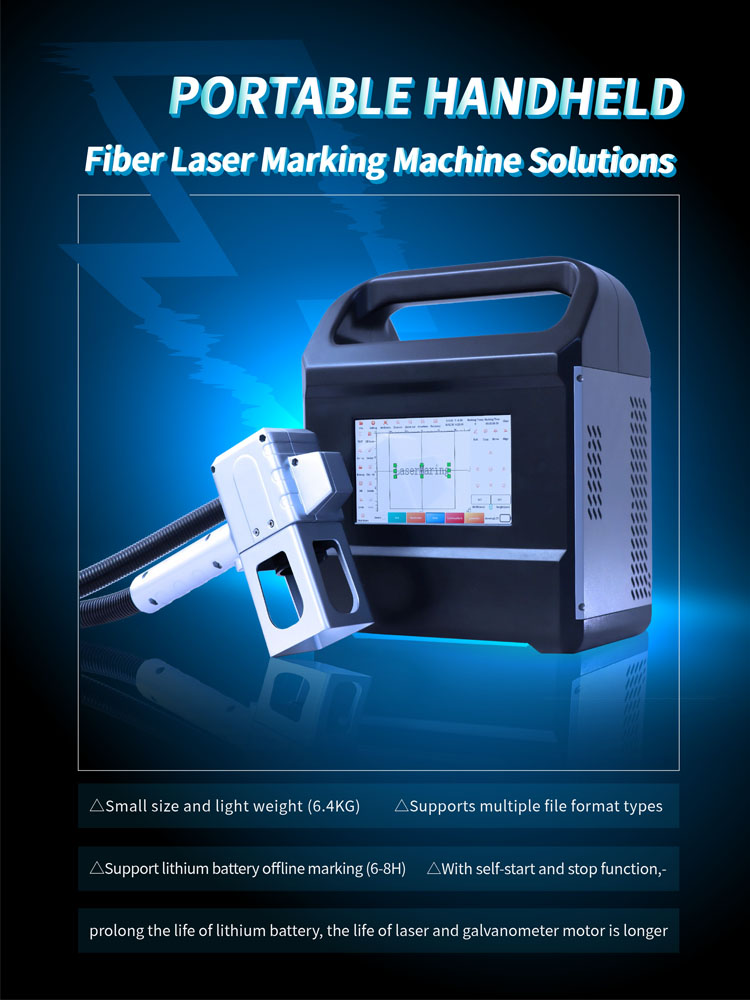 Mini handheld easy movable fiber laser marking machine