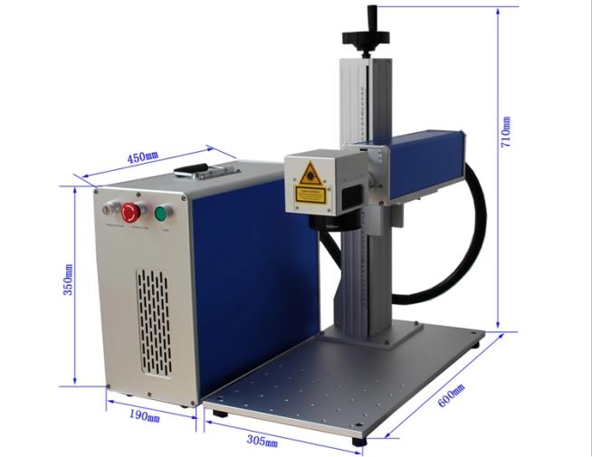 Mesin pengukir logam laser gentian 20w penanda logam mudah alih