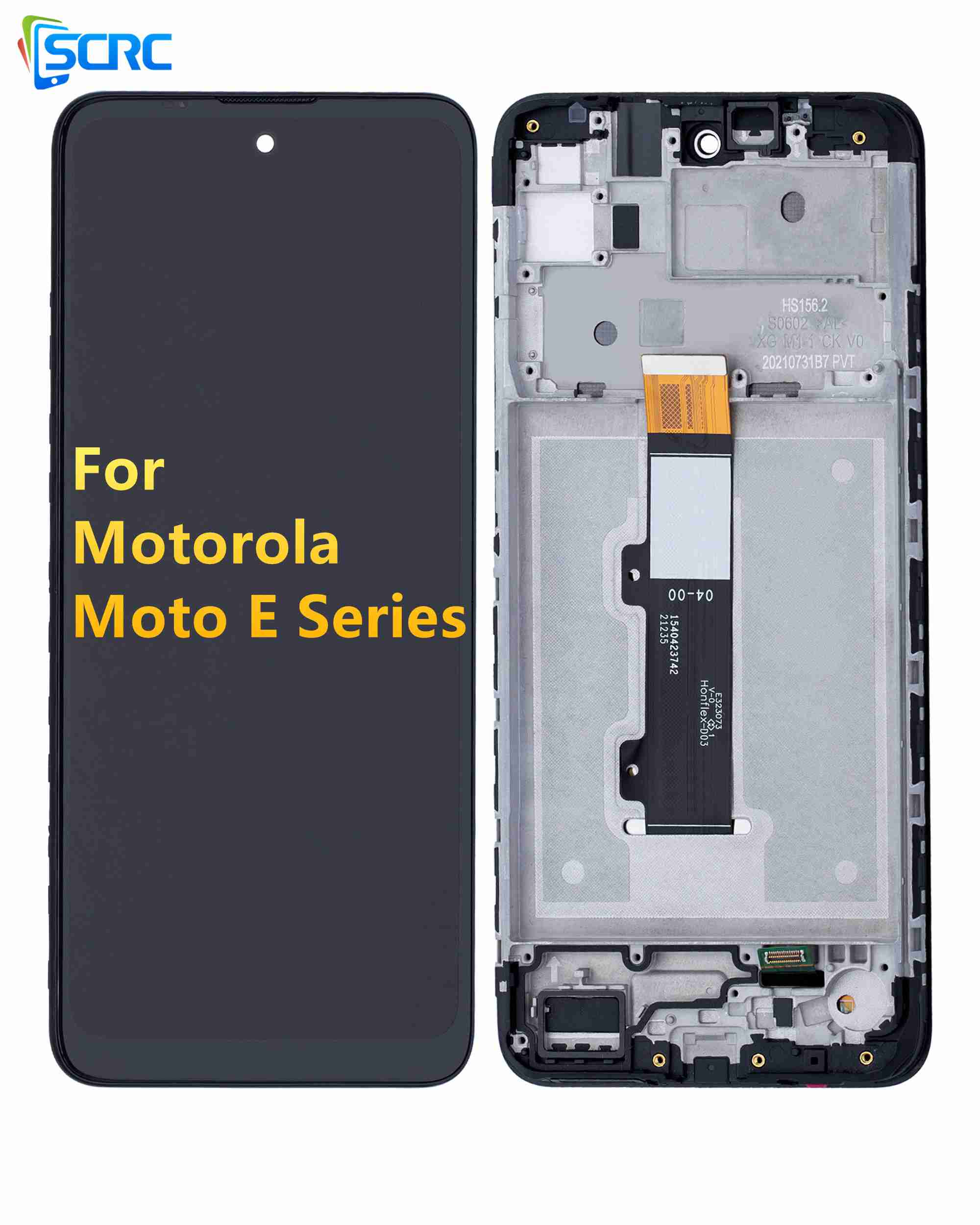 LCD-kokoonpano kehyksellä Motorola E -sarjalle