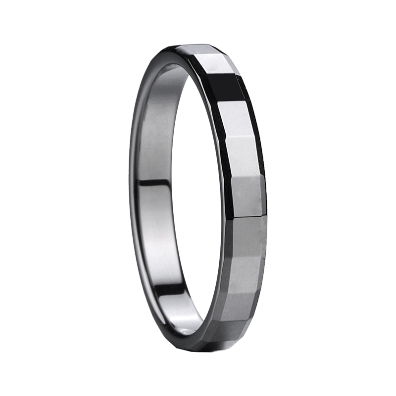 широкое плоское белое вольфрамовое кольцо для женщин