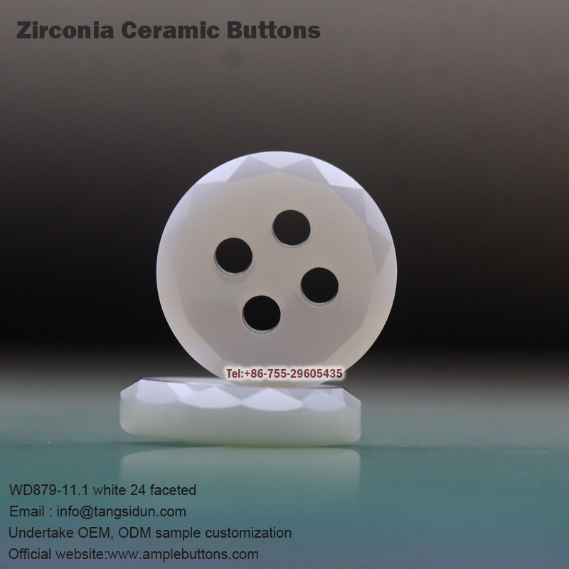 24 faceted ceramic buttons for shirt black and white