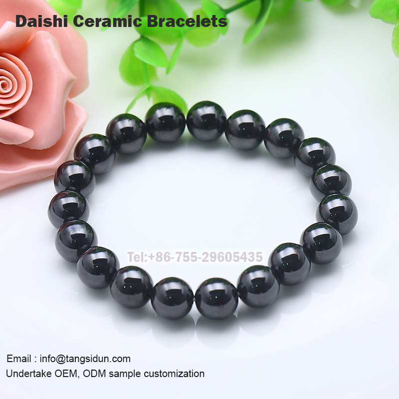 Black Ceramic bead armillas instructus 10mm