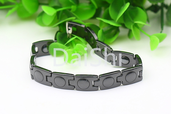 Black Hematite Magnetic Ceramic Bracelet for Men