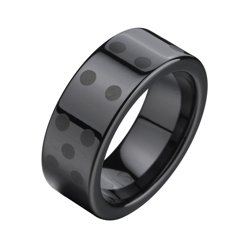 Dynamic Dice Cup Black Ceramic Ring