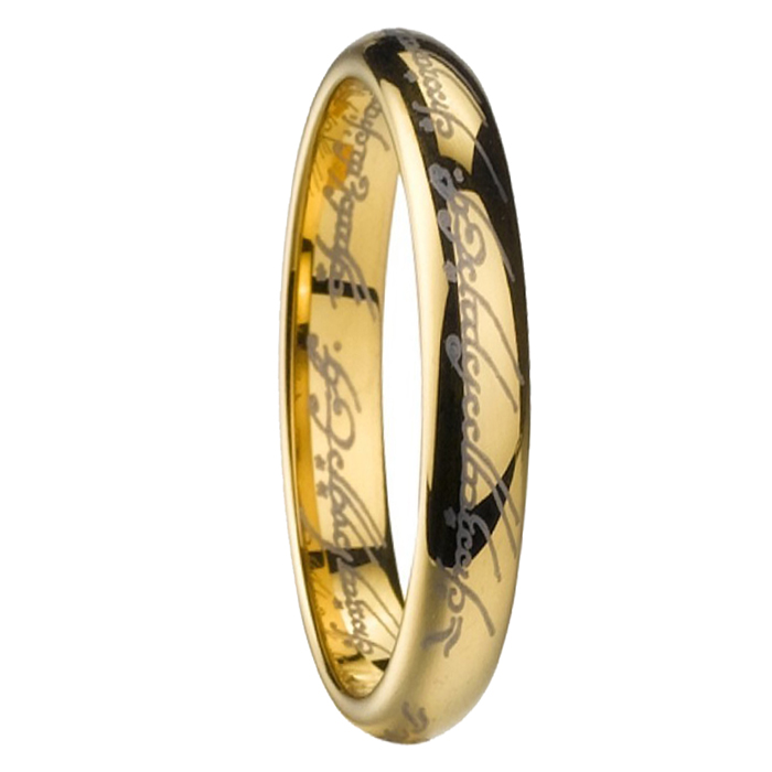 Goldtone Plated tungsten carbide ring