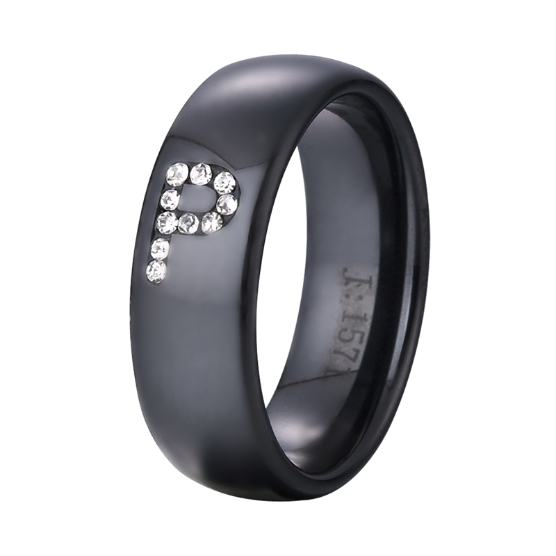 Bokstavsring Keramisk ring designar smycken i keramiska ringar