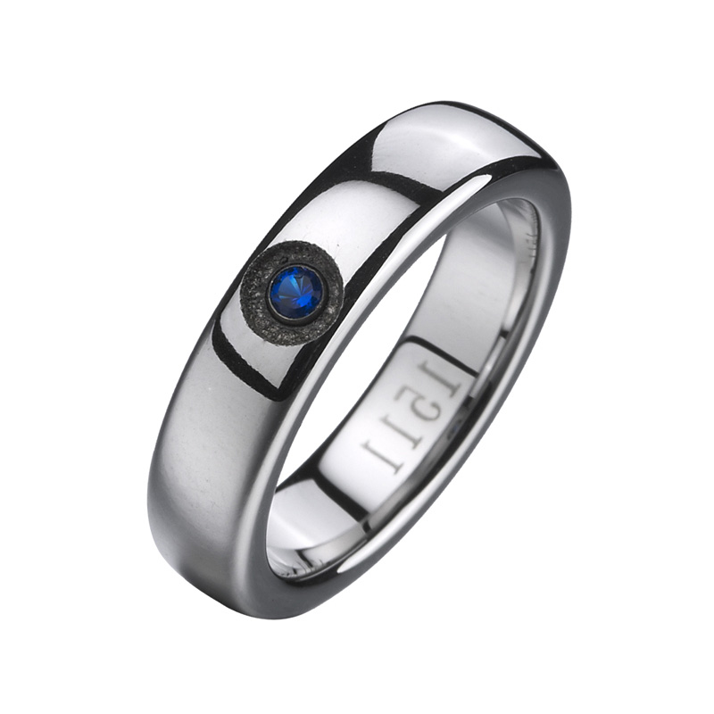 Polished Shiny Cobalt Ring Inlay Blue Stone