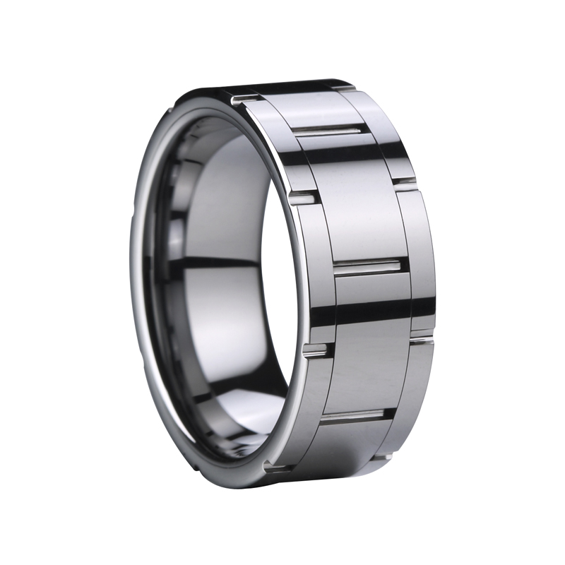 Polished Tungsten Carbide Ring Balance Grooves