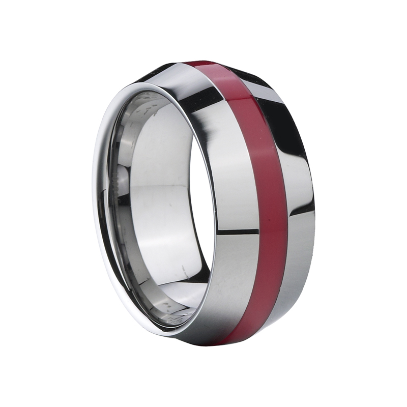 Red Rerin အင်းလေးဓားအနားသတ် Tungsten Carbide မင်္ဂလာဆောင်တီးဝိုင်း
