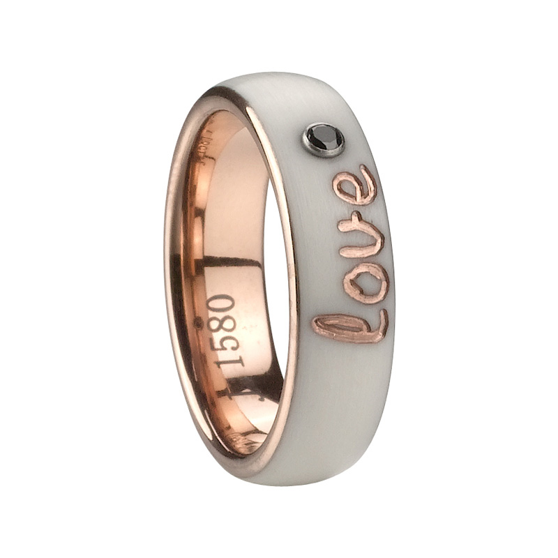 Керамички прстен од розово злато со камен | за жени прстен мојот љубовен прстен
