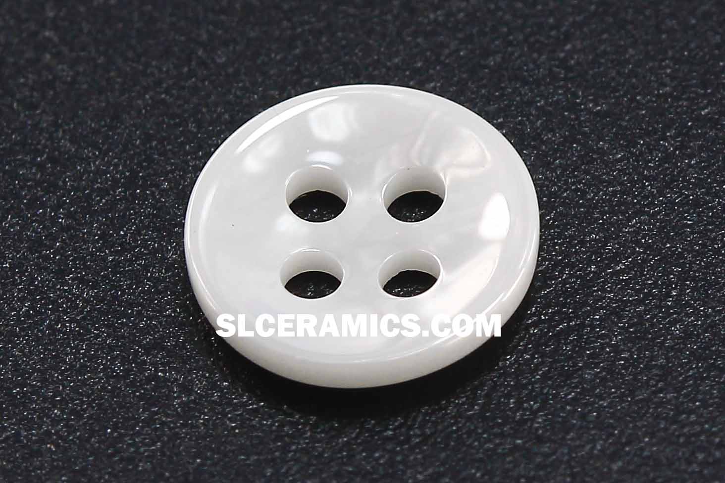 Thin money shirt zirconia ceramic buttons white