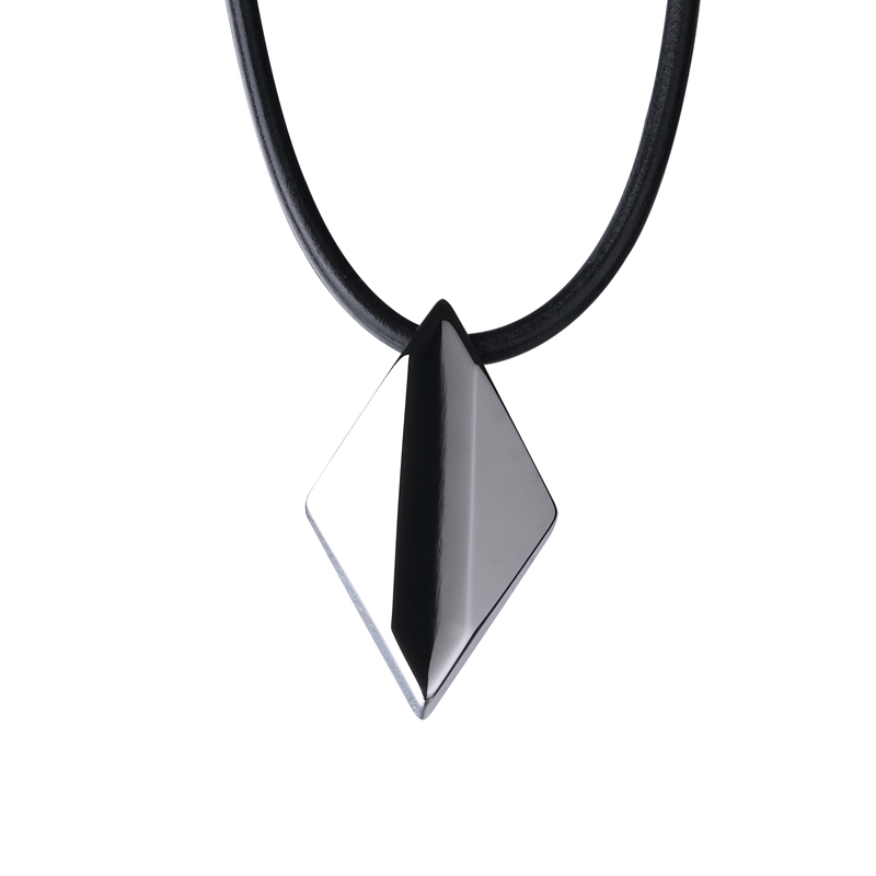 Tungsten Carbide Simple Diamond Necklace for Men Women Boys and Girls, Unisex Pendant