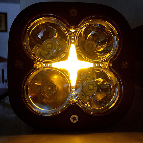 Spot Beam Work Light With Amber Or White Color Drl