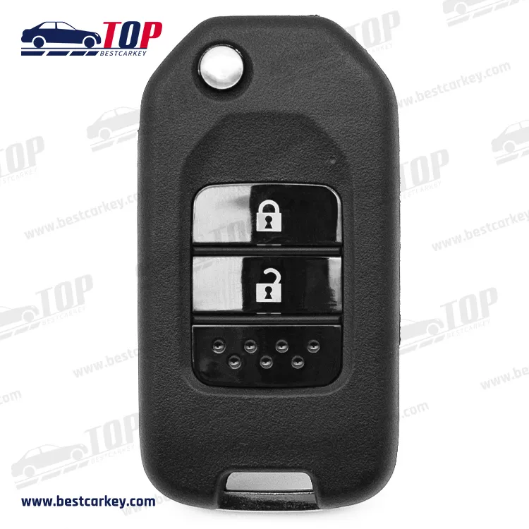 2 buttons Modified Flip Remote Key Shell Blank Hon66 Blade Fob Folding Car Key Case