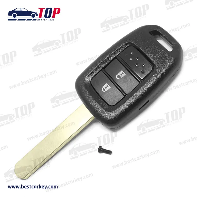 2 Buttons Remote Key Shell HON66 Blade Key Cover Shell Para sa Mga Kotse ng Honda