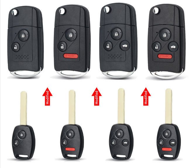 2/3/4 Buttons Modified Filp Remote Key Shell Fob Case For H-onda Fit CR-V Civic Insight Ridgeline HRV Jazz ACCORD 2003-2013