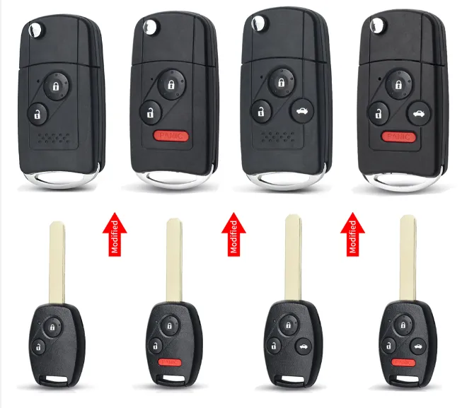 2/3/4 Buttons Modified Filp Remote Key Shell Fob Case For H-onda Fit CR-V Civic Insight Ridgeline HRV Jazz ACORD 2003-2013