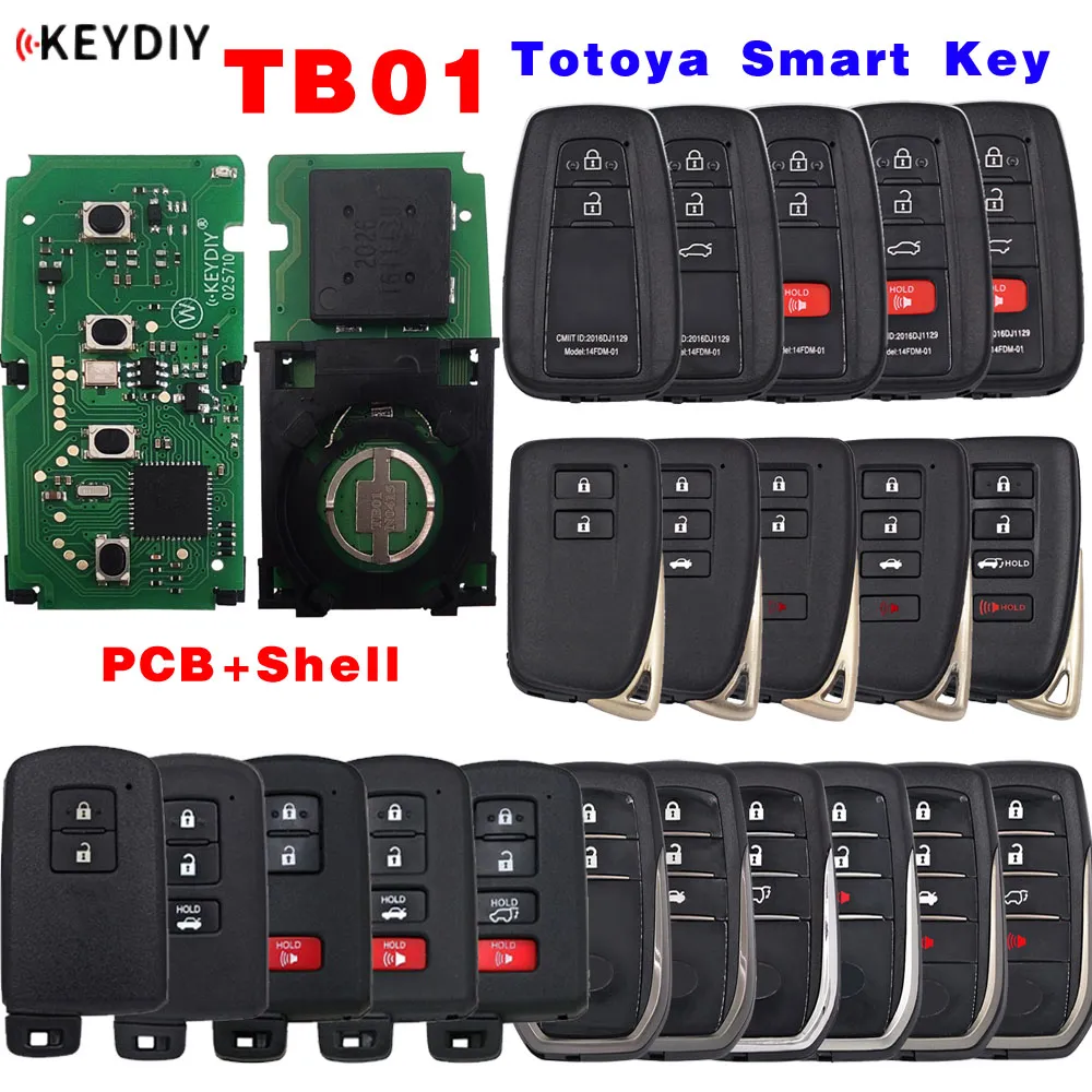 TB01 KD Smart Key univerzális távirányító 8A transzponderrel és héjjal a Toyota Corolla RAV4 Camry/Lexushoz FCCID:0020