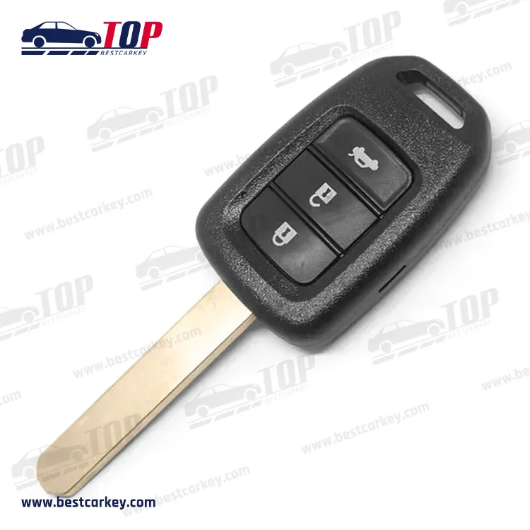 3 button remote key shell na may HON66 blade para sa Honda Accord