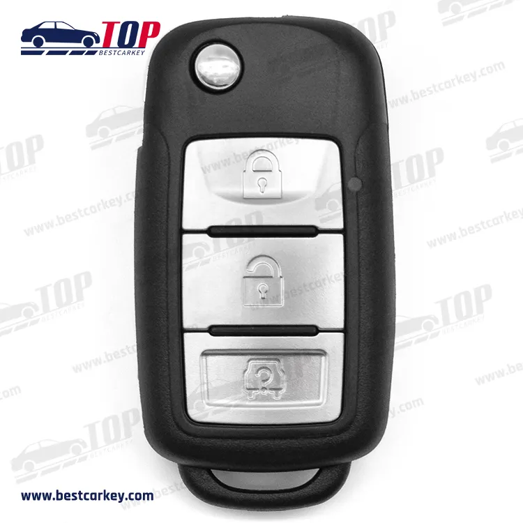 3 buttons flip car key shell fob cover with left key blade for Dong-Feng