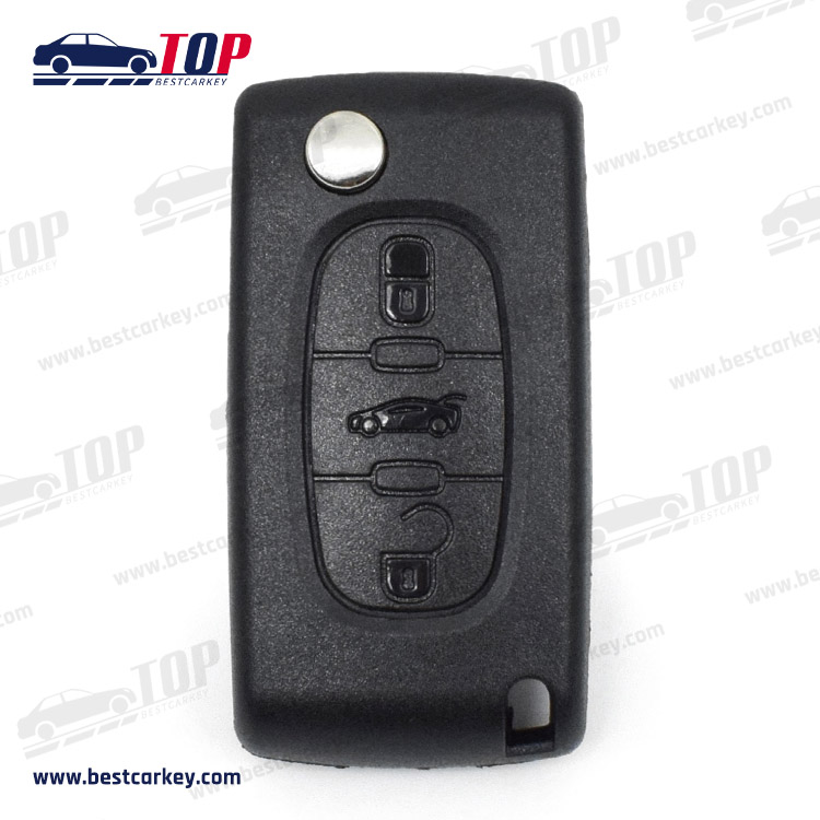 3 Buttons Flip Key Case HU83 Key Blade Car Key Shell for Citroen