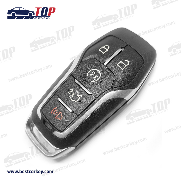 4+1 Tasten Smart Remote Key Shell für Ford mit Notschlüsselblatt mit Logo