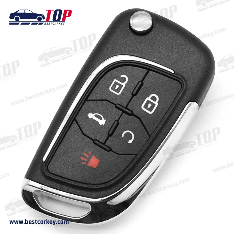 C-hevrolet Universal Car Key Fob 4+1 Buttons Digital Keys Modified Flip Remote Control Car Key Shell