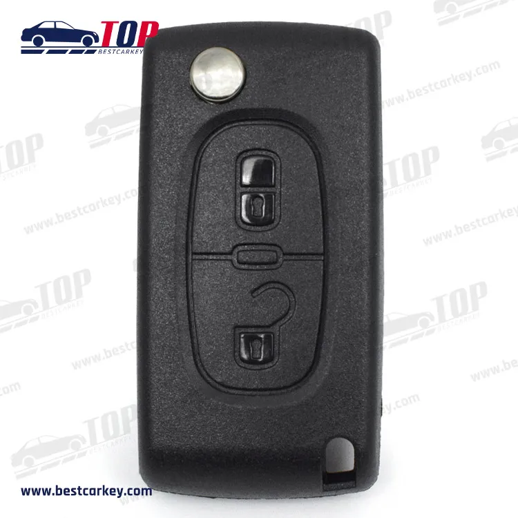 Citroen 2 Button Vehicle Keys FSK ASK 433MHz PCF 7941 Chip Remote Control Folding Car Key