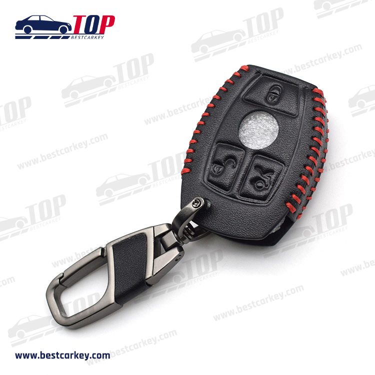 Popular Leather 3 Button Smart Car Key Cover For B-enz
