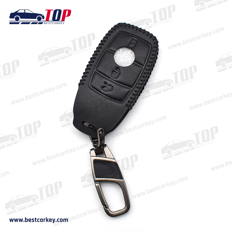 Popular Leather 3 Button Car Key Cover For B-enz E-Class