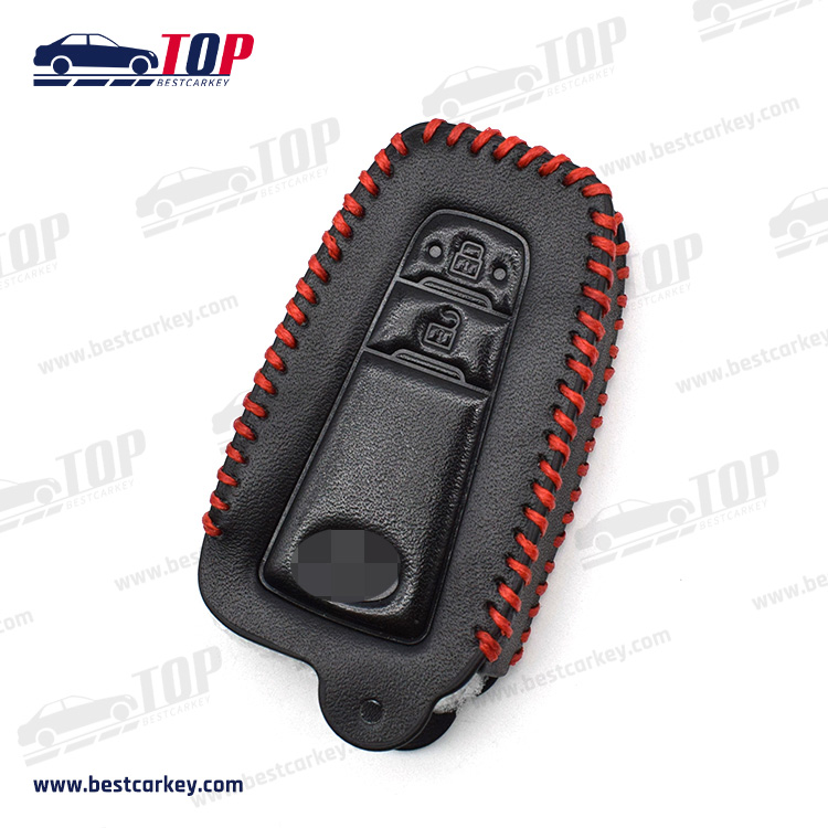 Popular Leather 2 Button Car Key Cover For T-oyota