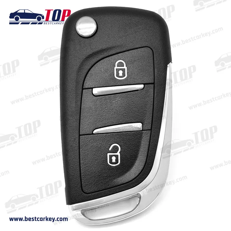 Flip Key Shell 2 Button Modified Car Keys Fobs Replace Case For P-eugeot