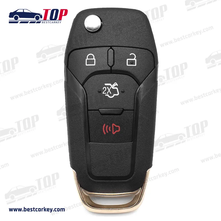Flip Remote Key Shell Car Key Case Shell 4 Button Fit For Ford