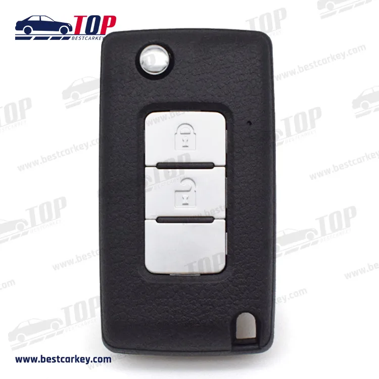 M-itsubishi Modified 2 Buttons Left Key Blade Car Flip Key Shell Case