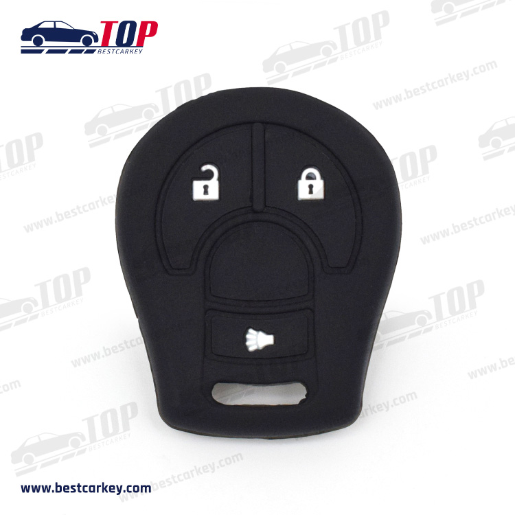 New 2+1 Buttons Fob Silicone Key Cover Silicon Car Key Holder Remote Key Protector Case For Nissan