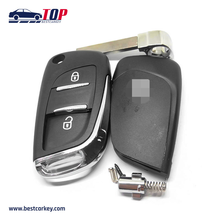 Modified Model 2 Buttons Car Remote Key Shell For P-eugeot DS Style