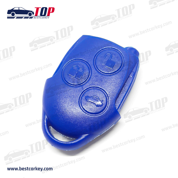 Popular 3 Button Remote Key Case For F-ord In Blue Color With Logo