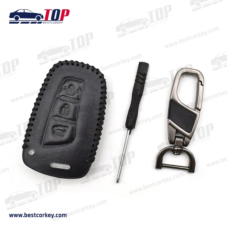 Funda de cuero popular para llave de coche de 3 botones para H-yundai