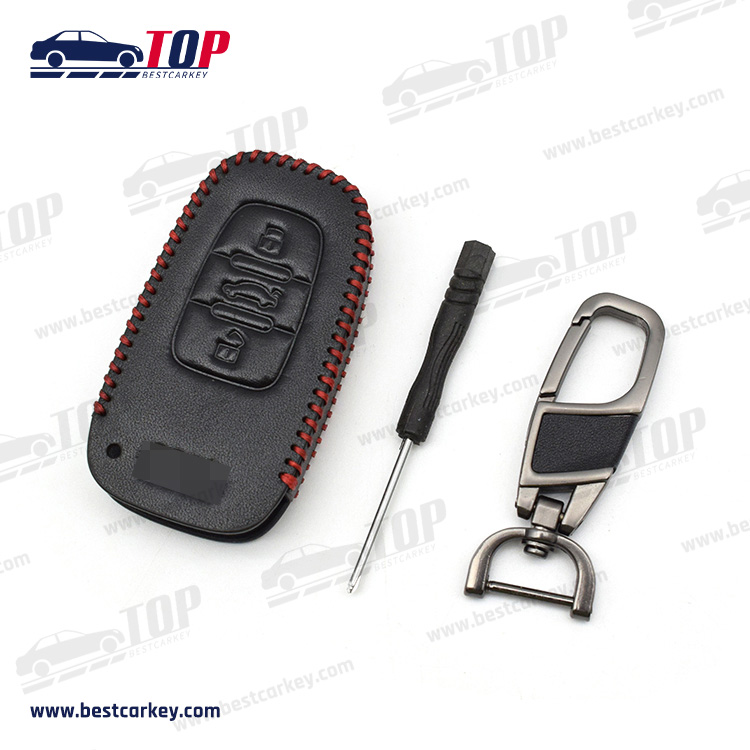 Popular Short Style Leather Car Key Cover For A-udi