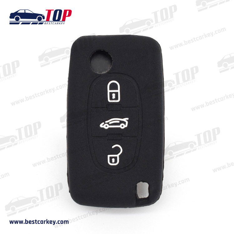 Silicone Car Key Holder Protect Case For Peugeot 207 407 307 308 607 Citroen C2 C4