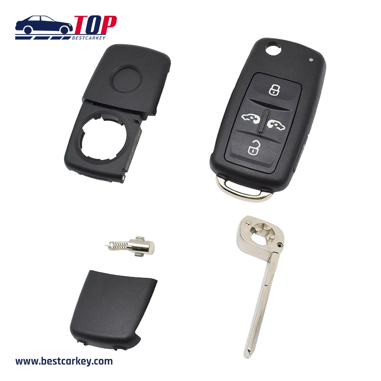 High Quality 4+1button(SUV Button) Flip Key Shell For V-W