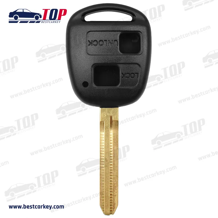 with logo 2 buttons key shell with TOY43 blade for T-oyota Remote Key