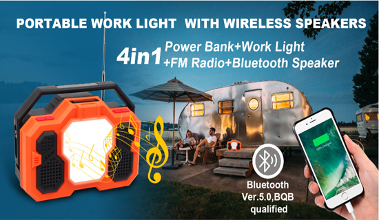 Top Rated 4 in 1 Bluetooth Audio Work Light -- Shenzhen Good Lighting