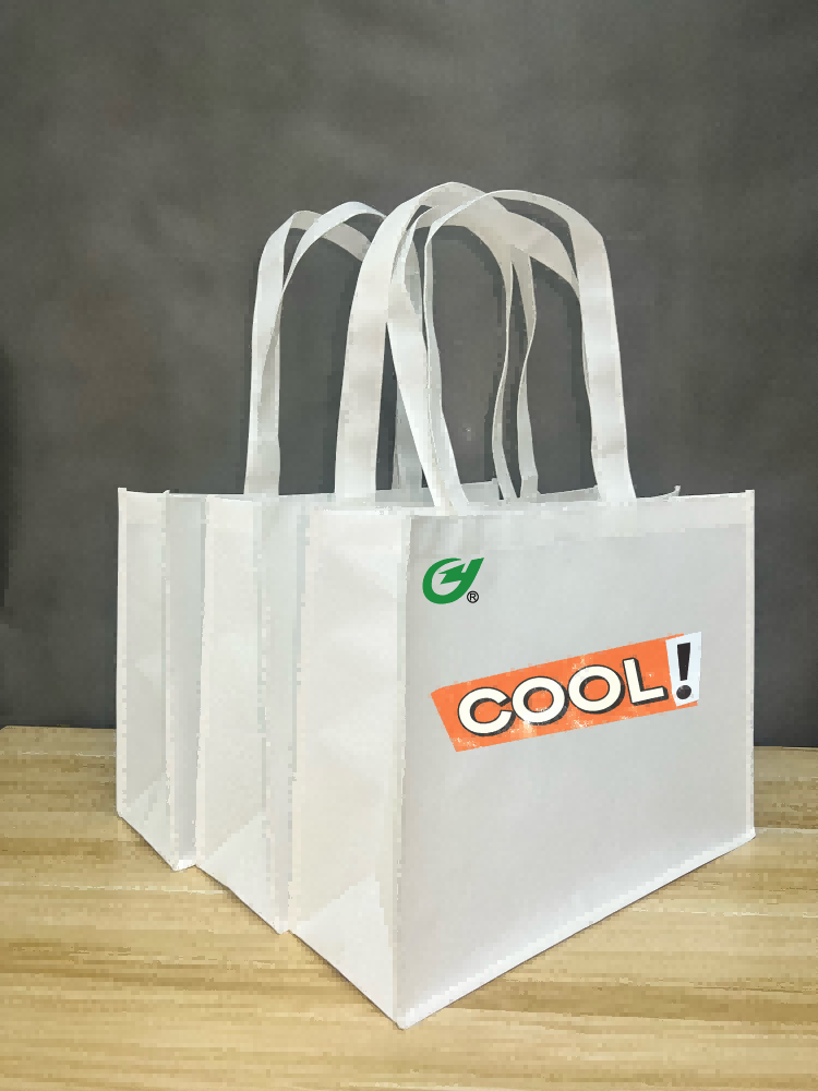 RPET Recycled Polyester Nonwoven Rolls Tote Handle Bags with Custom Logo - 2