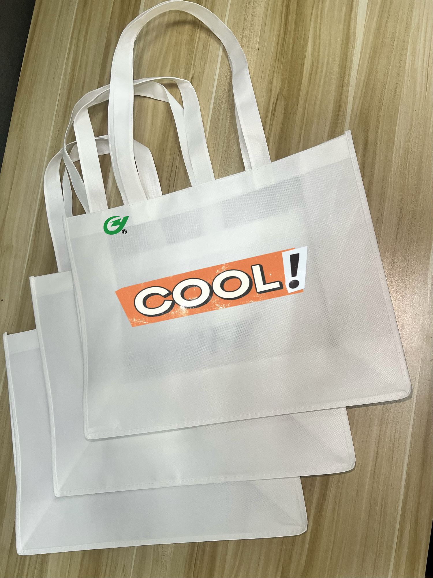 RPET Recycled Polyester Nonwoven Rolls Tote Handle Bags with Custom Logo - 4 