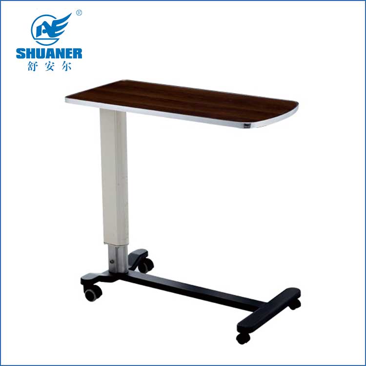 Height Adjustable Hospital Overbed Table for Dining