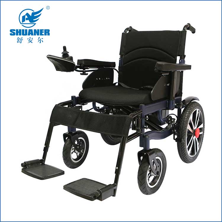 Didžiausios apkrovos aliuminio rėmo sulankstomas nešiojamas elektrinis invalido vežimėlis