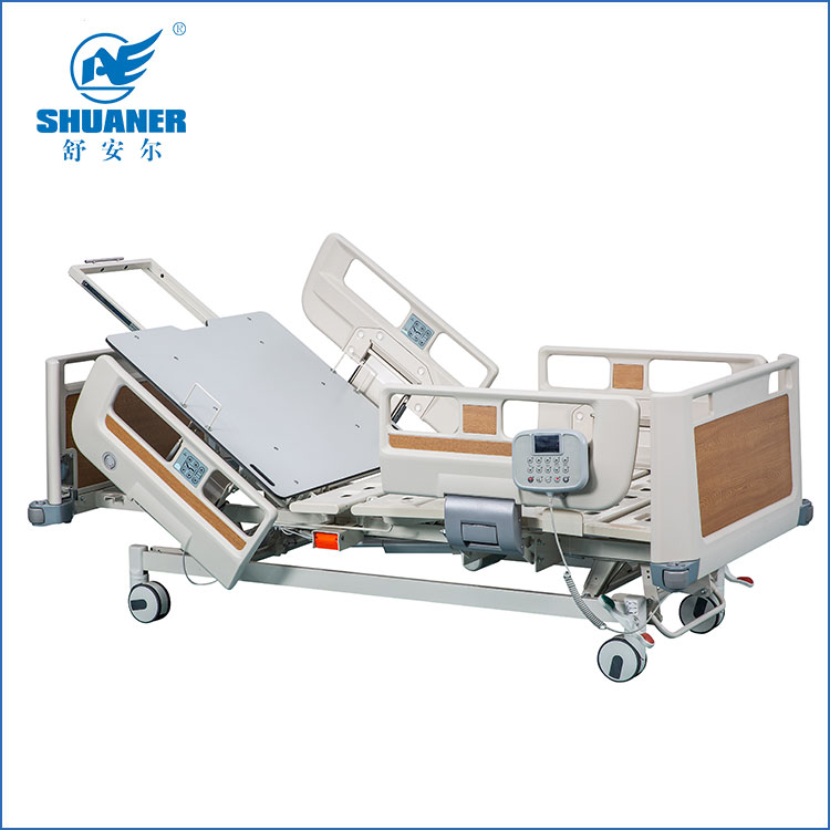 Penkių funkcijų elektrinė ligoninės lova su ABS šoniniais turėklais (CPR)